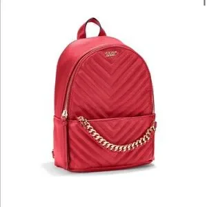 Red Victoria Secret V-quilt mini city backpack Victoria main image 2